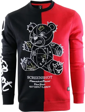 SCREENSHOT Mens Urban NYC Hip Hop Premium Fleece - Pullover Active Streetwear Fashion Crew Neck Sweatshirt