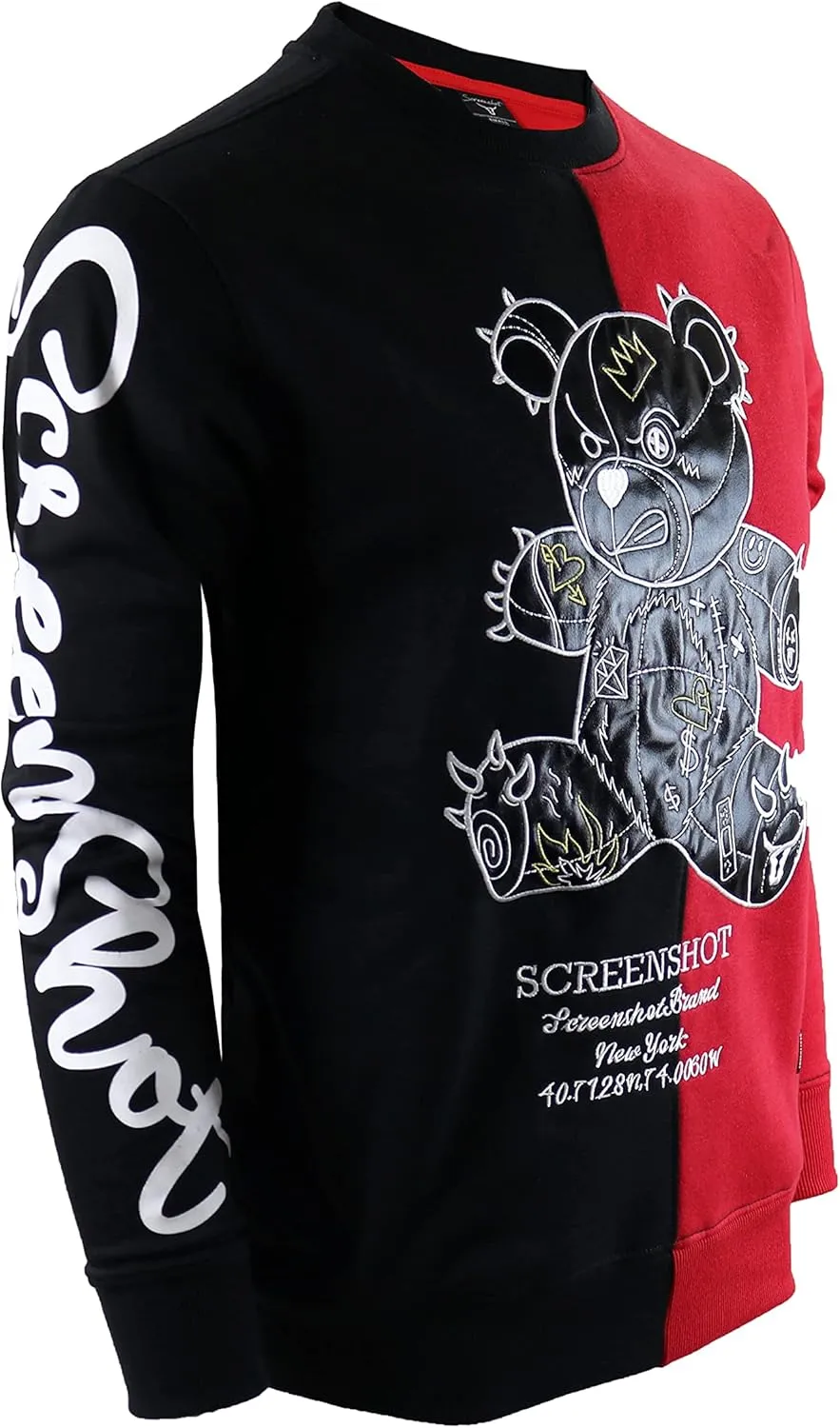 SCREENSHOT Mens Urban NYC Hip Hop Premium Fleece - Pullover Active Streetwear Fashion Crew Neck Sweatshirt