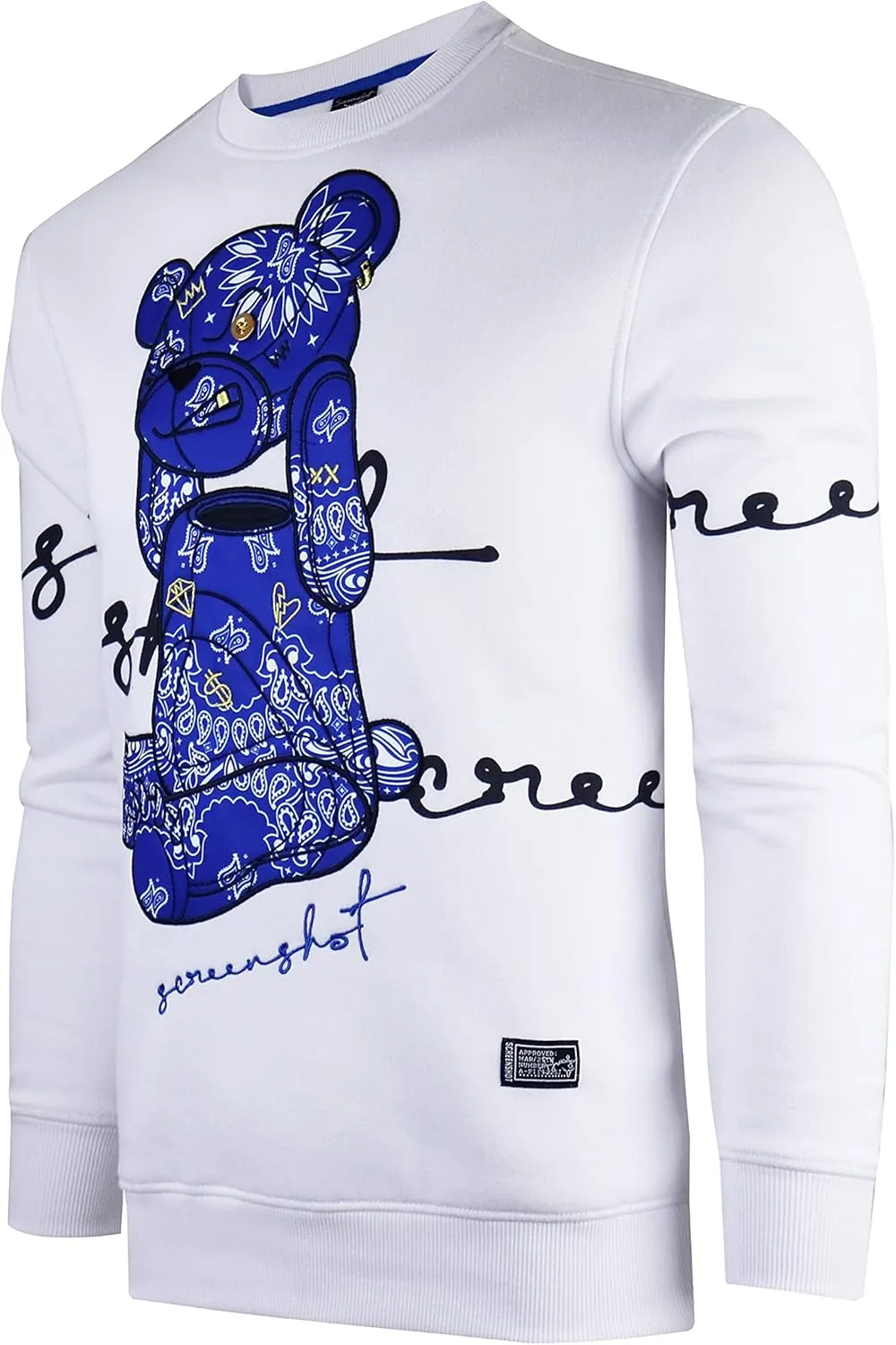 SCREENSHOT Mens Urban NYC Hip Hop Premium Fleece - Pullover Active Streetwear Fashion Crew Neck Sweatshirt