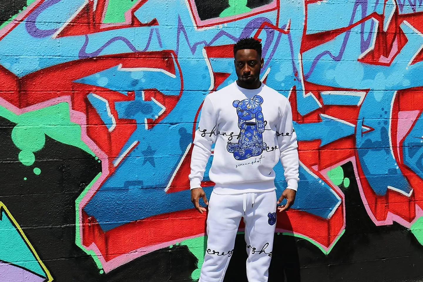 SCREENSHOT Mens Urban NYC Hip Hop Premium Fleece - Pullover Active Streetwear Fashion Crew Neck Sweatshirt