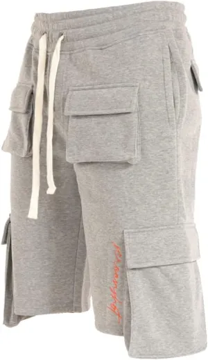 SCREENSHOT Mens Urban NYC Hip Hop Utility Fit Premium Fleece Shorts - Varsity Street Fashion SweatShorts Ribbed Wasteband