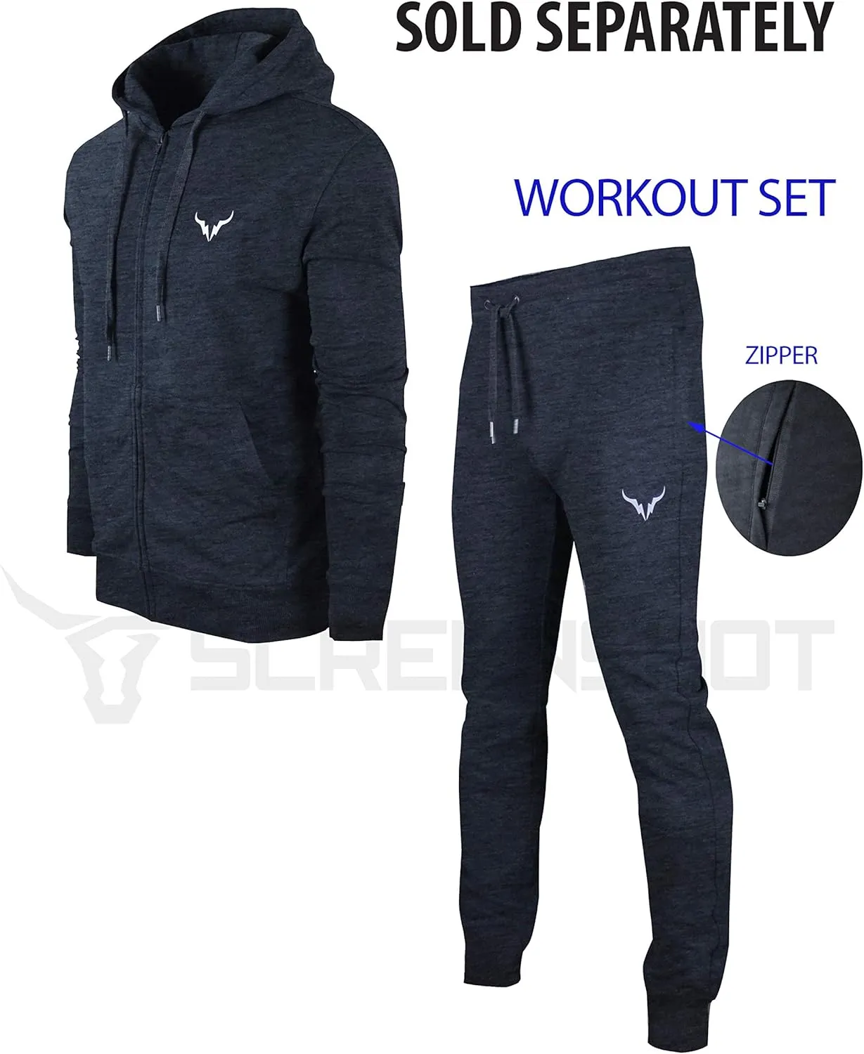 SCREENSHOT Sports Mens Premium Slim Fit Workout Pants - Athletic Jogger Fitness Gym Sweatpants