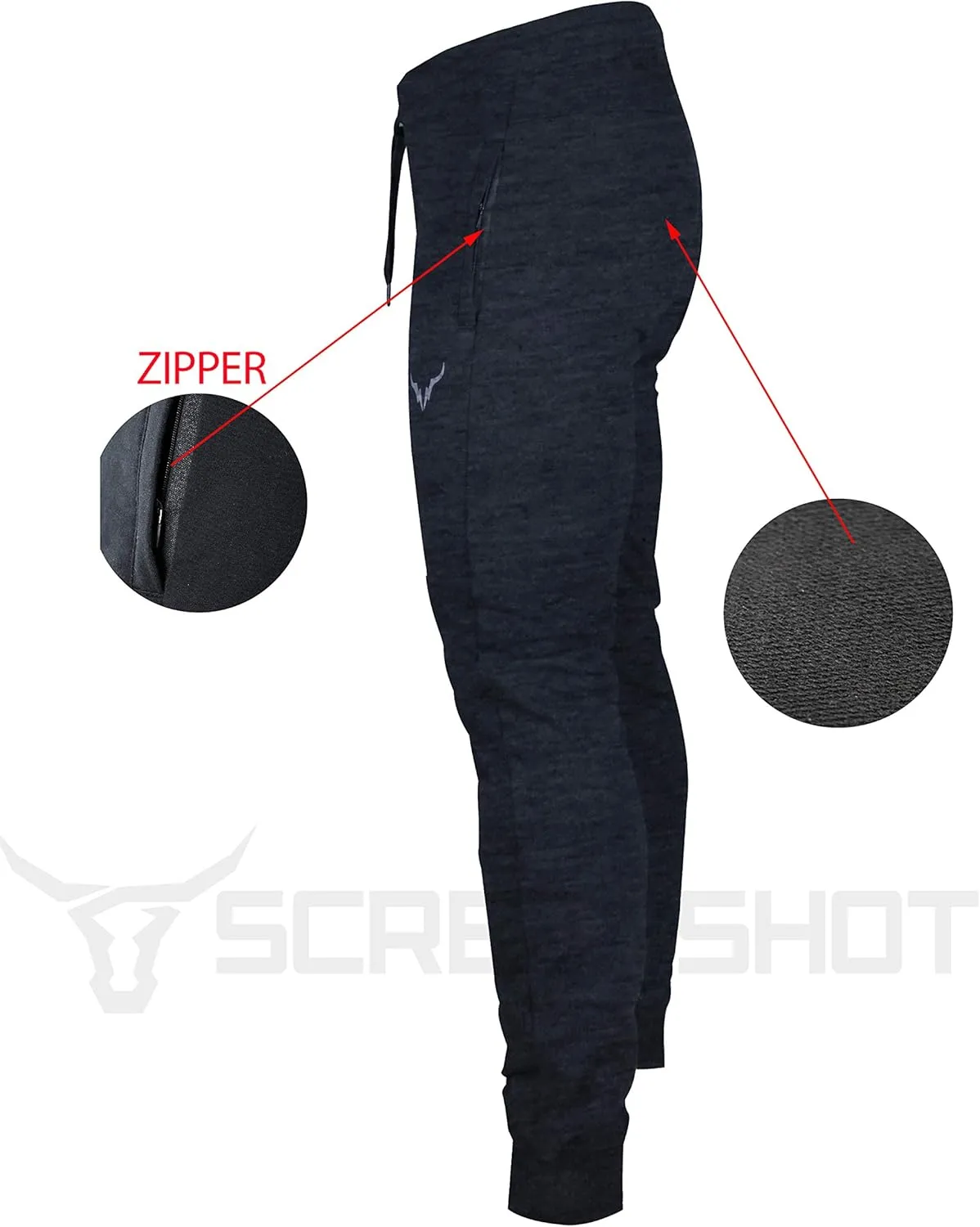 SCREENSHOT Sports Mens Premium Slim Fit Workout Pants - Athletic Jogger Fitness Gym Sweatpants