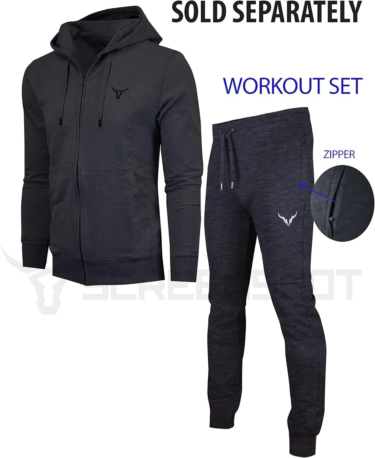 SCREENSHOT Sports Mens Premium Slim Fit Workout Pants - Athletic Jogger Fitness Gym Sweatpants