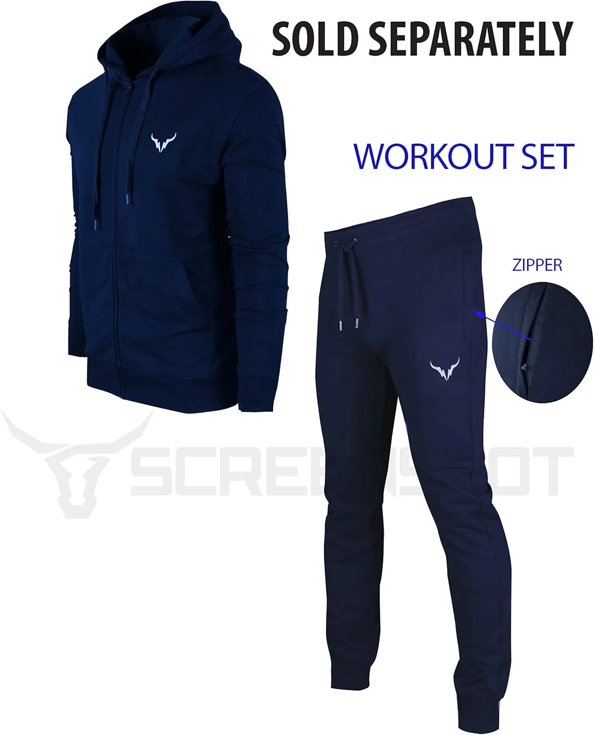 SCREENSHOT Sports Mens Premium Slim Fit Workout Pants - Athletic Jogger Fitness Gym Sweatpants