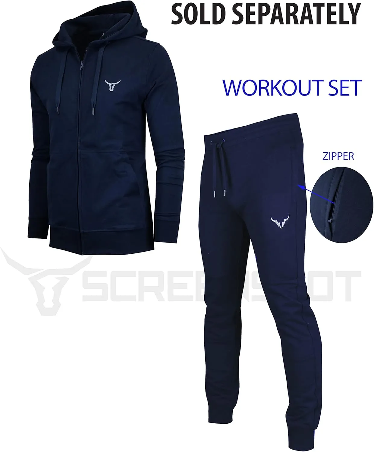 SCREENSHOT Sports Mens Premium Slim Fit Workout Pants - Athletic Jogger Fitness Gym Sweatpants