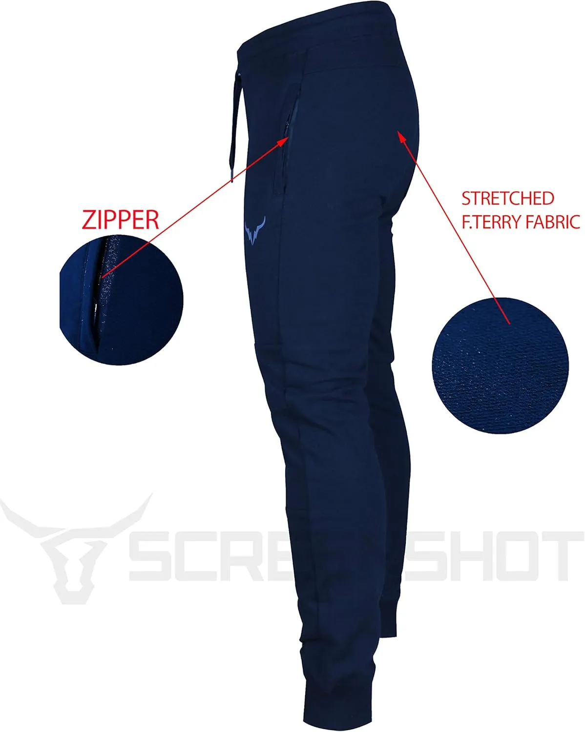 SCREENSHOT Sports Mens Premium Slim Fit Workout Pants - Athletic Jogger Fitness Gym Sweatpants