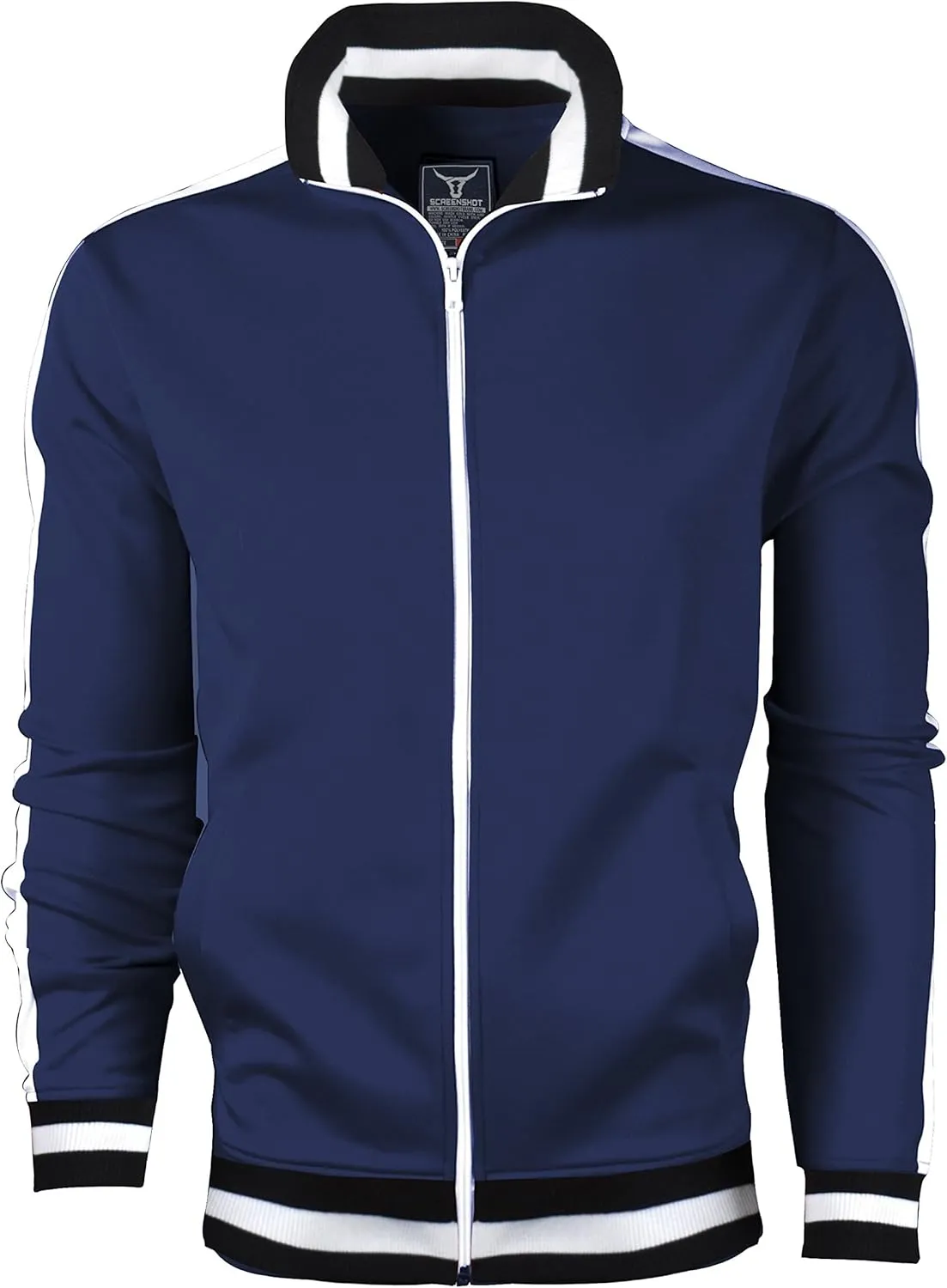 SCREENSHOT-Track Jacket Mens Urban Hip Hop Premium Track Jacket - Slim Fit Side Taping Sportswear Urbanwear Streetwear Top