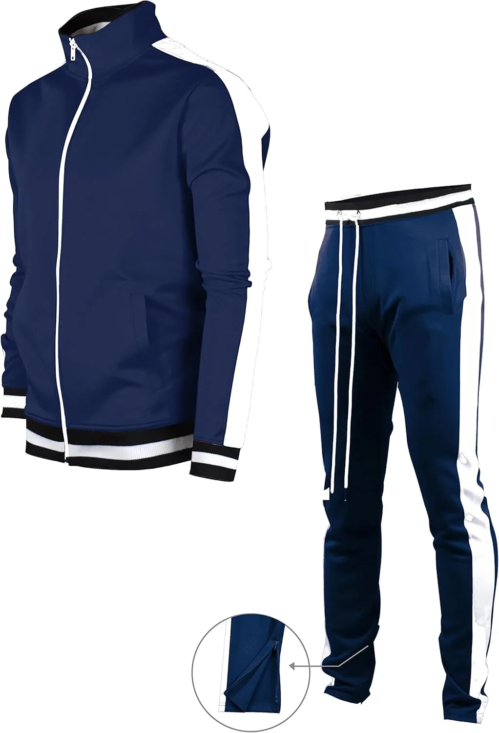 SCREENSHOT-Track Jacket Mens Urban Hip Hop Premium Track Jacket - Slim Fit Side Taping Sportswear Urbanwear Streetwear Top