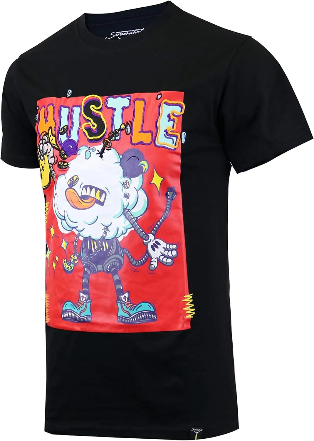 Screenshotbrand Mens Hipster Hip-Hop Urban Tees - NYC Street Fashion Graffiti Animation Print T-Shirt