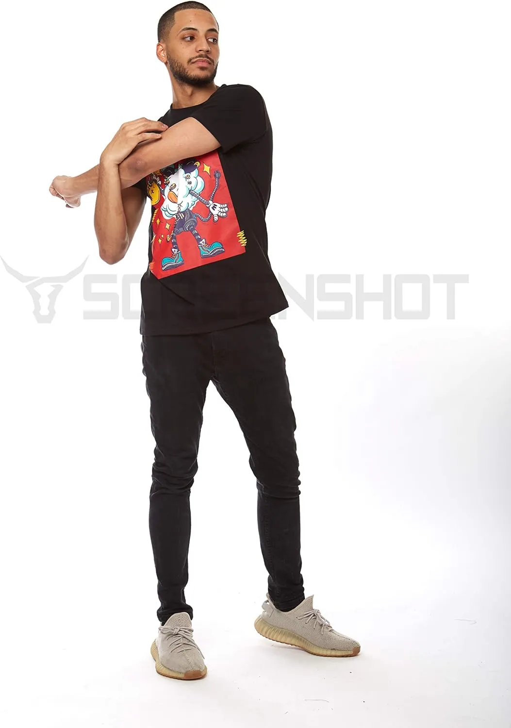 Screenshotbrand Mens Hipster Hip-Hop Urban Tees - NYC Street Fashion Graffiti Animation Print T-Shirt