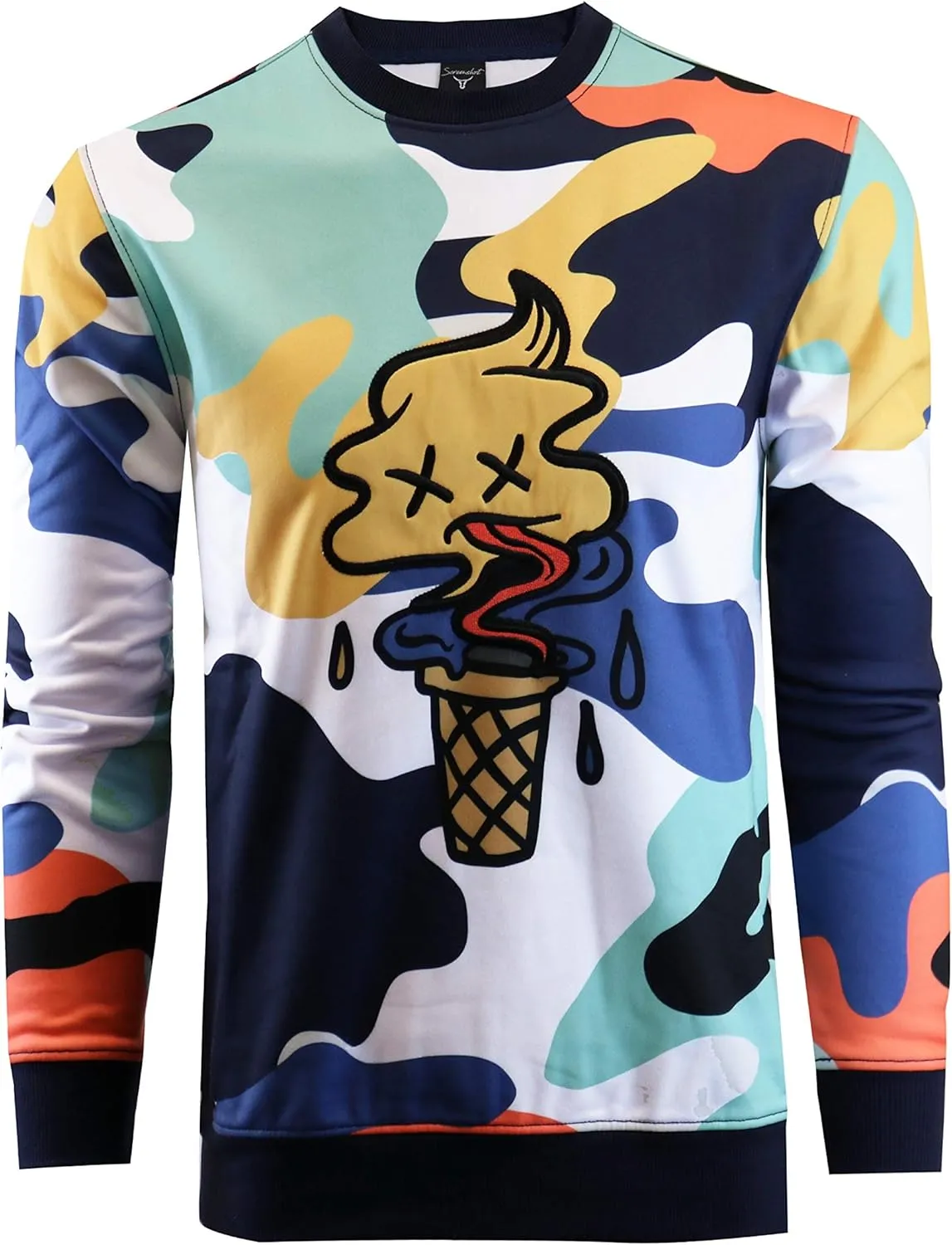 Screenshotbrand Mens Urban Hip Hop Premium Fleece - Pullover Active Urbanwear Street Fashion Crew Neck Sweatshirt