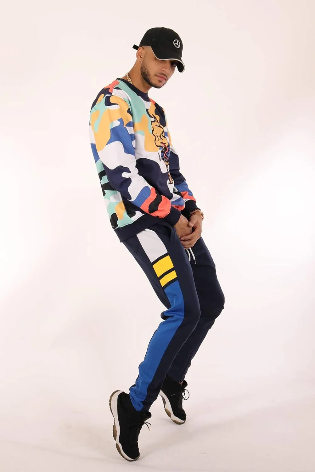 Screenshotbrand Mens Urban Hip Hop Premium Fleece - Pullover Active Urbanwear Street Fashion Crew Neck Sweatshirt
