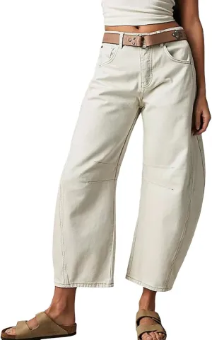 sdbrld Cargo Pants Women Adjustable Waist XXL Multiple Pocket Relaxed Fit Straight Wide Leg Y2K Pants Trousers Fashion Jeans