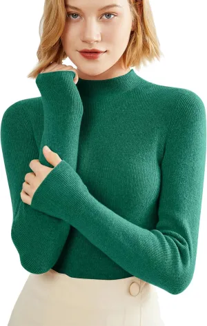 SERYU Cashmere Sweaters for Women Half Turtleneck Long Sleeve Cute Sweater Spring 2025 Trendy Outfits Knit Pullover Tops