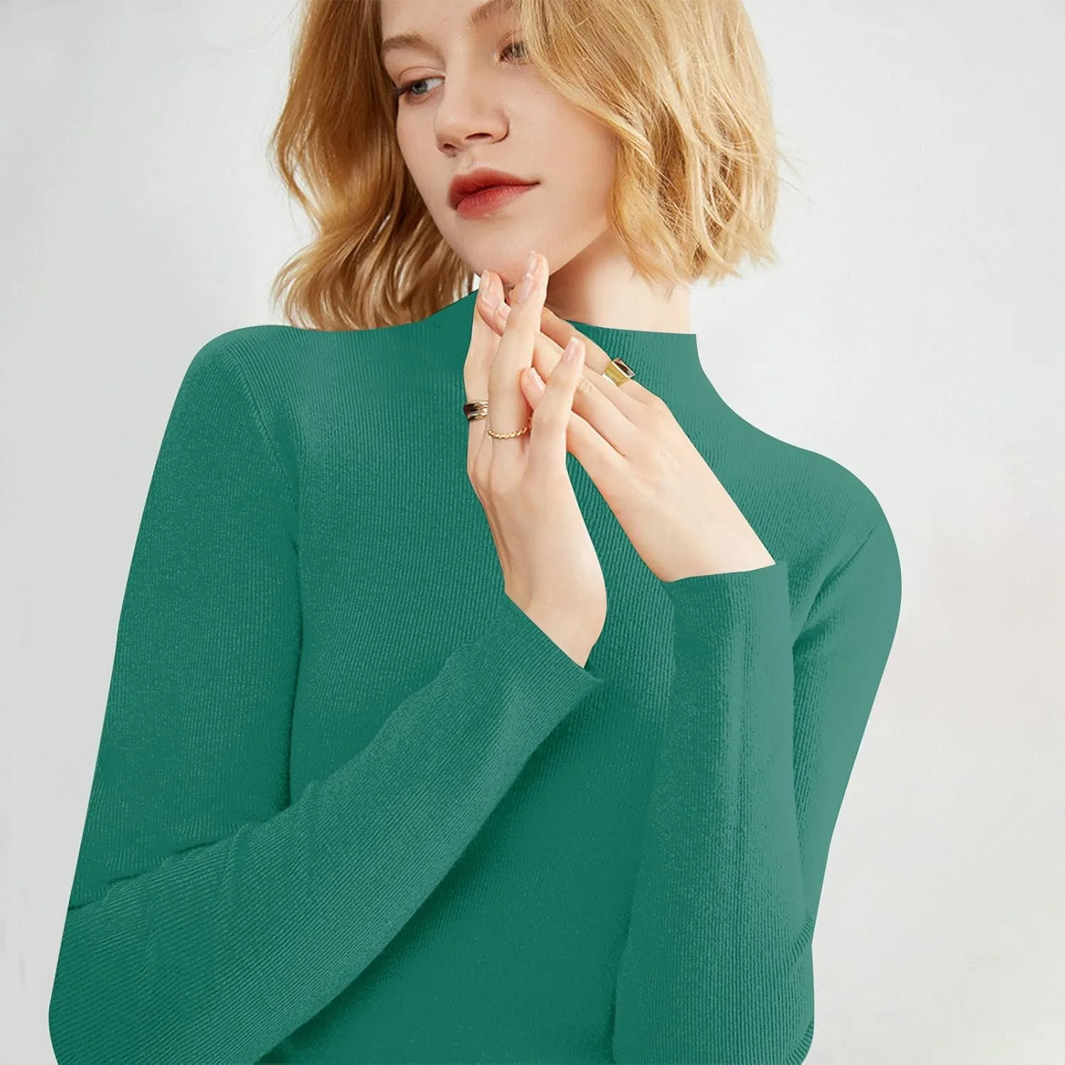 SERYU Cashmere Sweaters for Women Half Turtleneck Long Sleeve Cute Sweater Spring 2025 Trendy Outfits Knit Pullover Tops