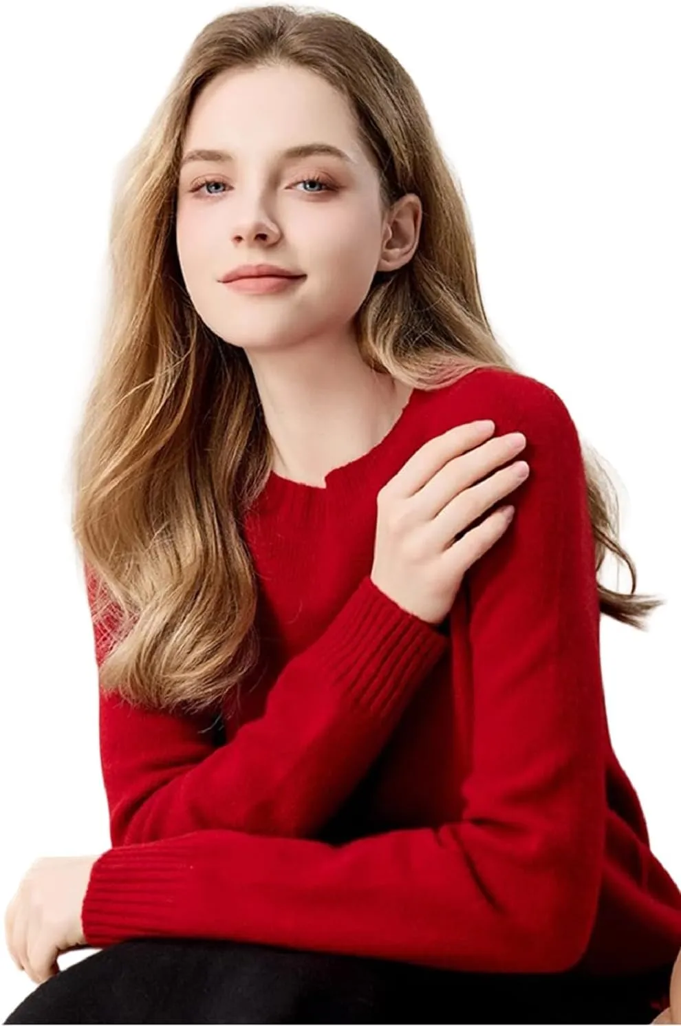 SheKiss 2024 Womens Fall Pullover Cropped Sweaters Tops Grey Long Sleeves Fashion Cashmere Sweater Crewneck Trendy Outfits