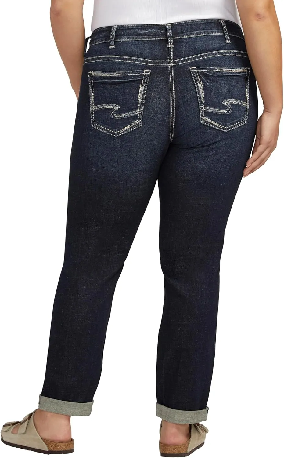 Silver Jeans Co. Women's Plus Size Mid-Rise Boyfriend Jeans