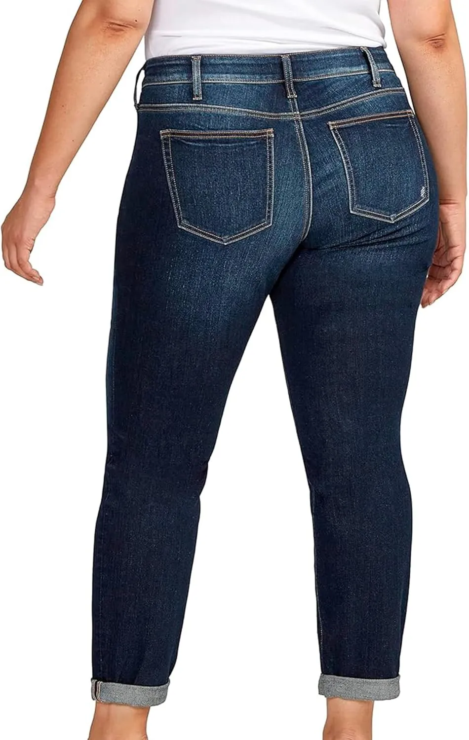 Silver Jeans Co. Women's Plus Size Mid-Rise Boyfriend Jeans
