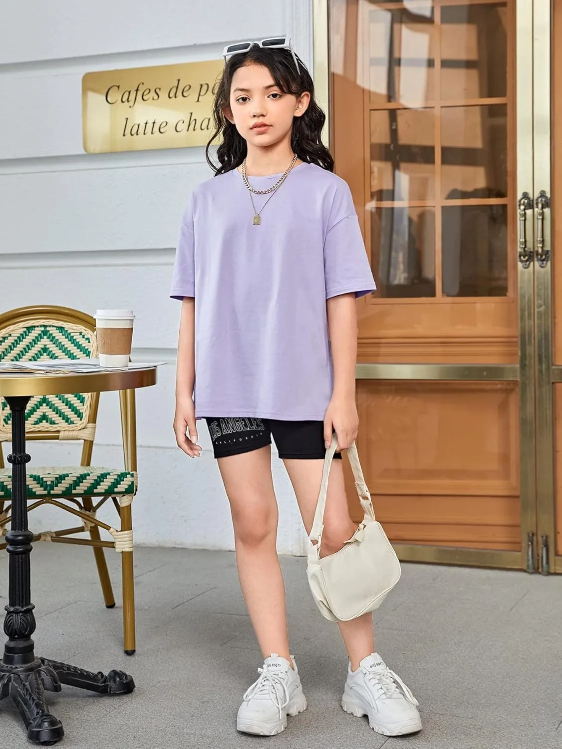 SOLY HUX Girl's Letter Graphic T Shirts Short Sleeve Cute Shirts Oversized Loose Tee Summer Tops