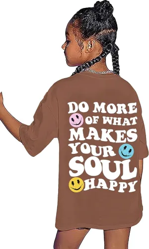 SOLY HUX Girl's Letter Graphic T Shirts Short Sleeve Cute Shirts Oversized Loose Tee Summer Tops