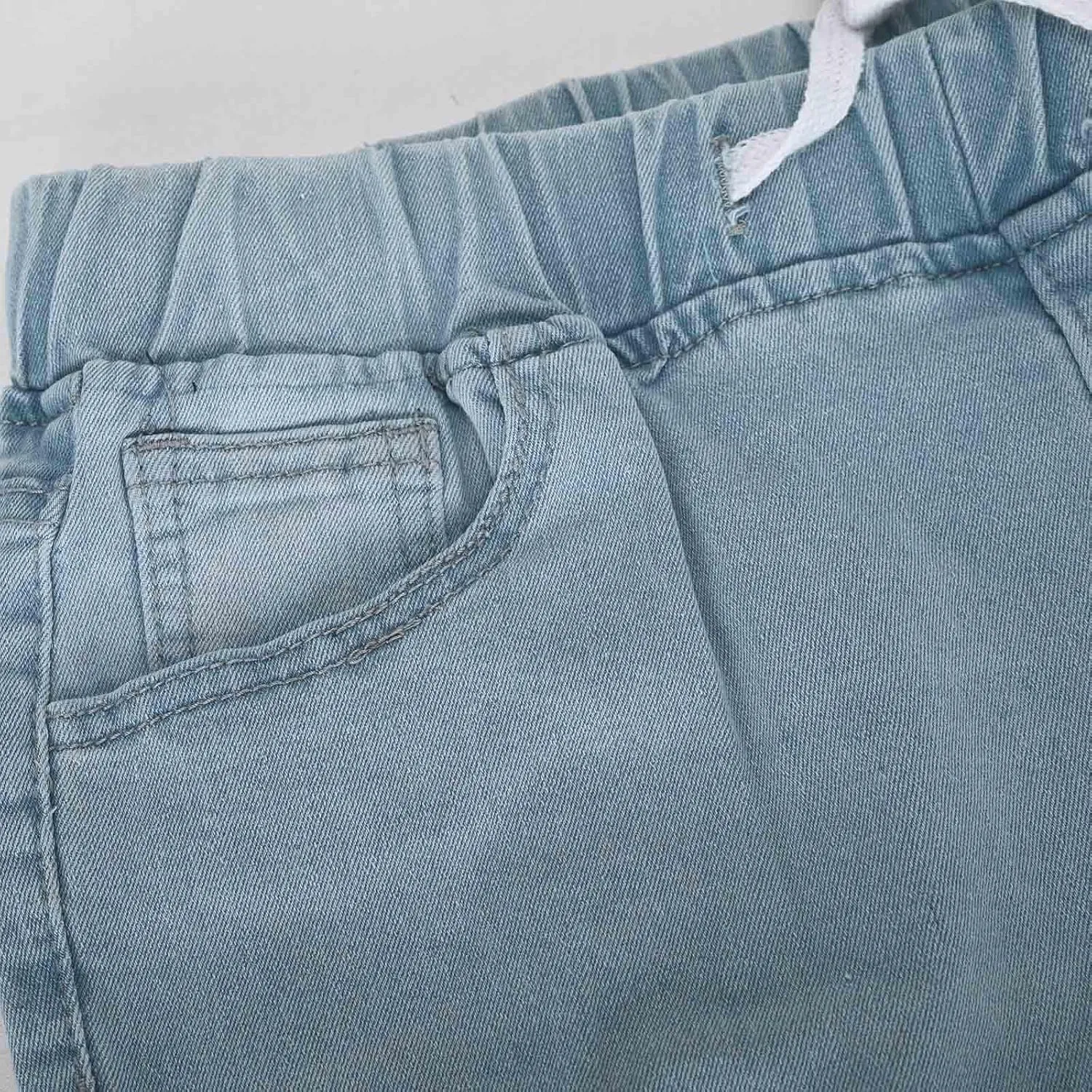 Stretch Jeans for Women Casual Drawstring High Waisted Jeans Straight Leg Pants Trendy Skinny Ripped Jeans