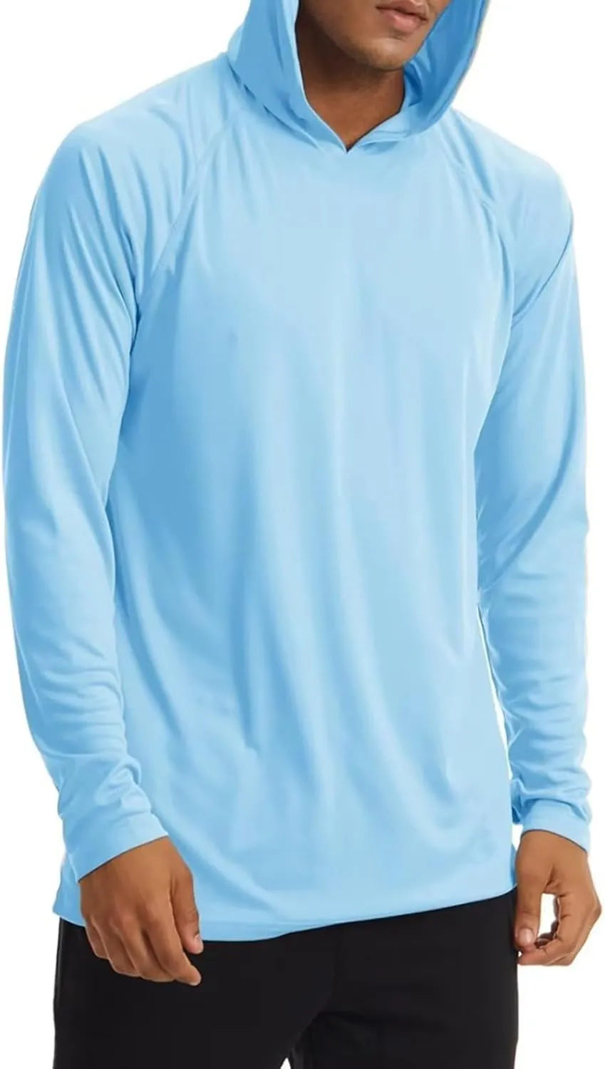 Sun Protection Shirts Men Long Sleeve Fishing Shirts Casual Lightweight Hoodie Breathable Athletic Hiking Tee Shirt