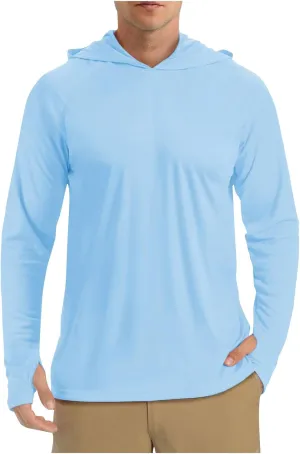 Sun Protection Shirts Men Long Sleeve Fishing Shirts Casual Lightweight Hoodie Breathable Athletic Hiking Tee Shirt