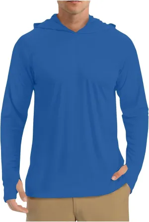 Sun Shirt for Men Casual UPF 50  Hooded Fishing Shirts Long Sleeve Summer Hoodie Lightweight Quick Dry Athletic Shirt