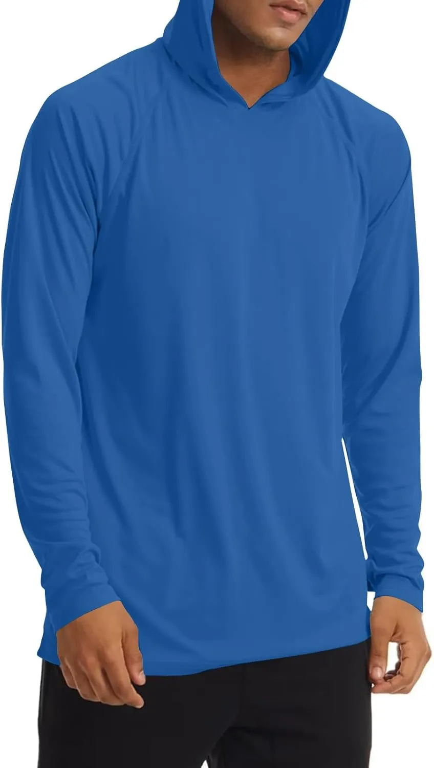 Sun Shirt for Men Casual UPF 50  Hooded Fishing Shirts Long Sleeve Summer Hoodie Lightweight Quick Dry Athletic Shirt