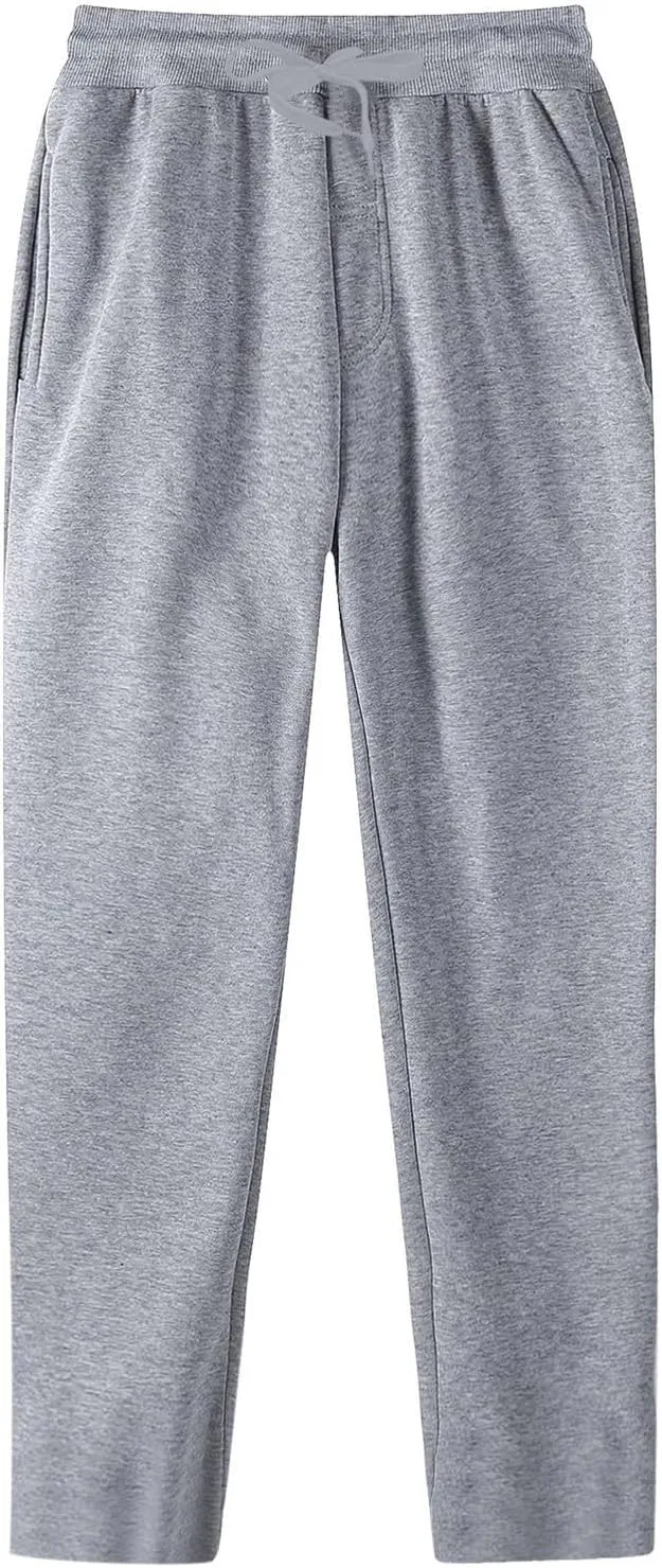 Sweatpants for Men Baggy, Mens Sweatpants Casual Fleece Jogger Athletic Running Straight Leg Trousers with Pockets