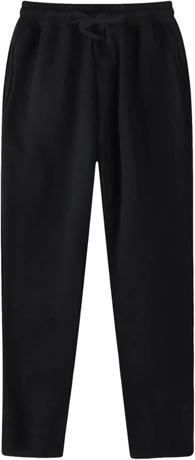 Sweatpants for Men Baggy, Mens Sweatpants Casual Fleece Jogger Athletic Running Straight Leg Trousers with Pockets