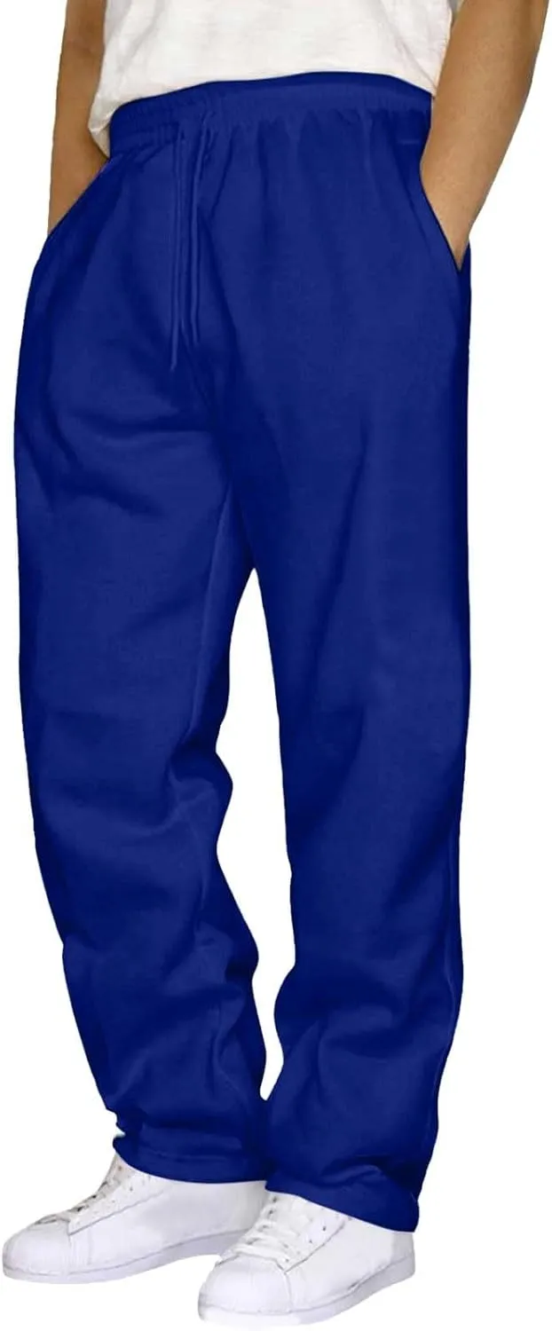 Sweatpants for Men Baggy, Mens Sweatpants Casual Fleece Jogger Athletic Running Straight Leg Trousers with Pockets