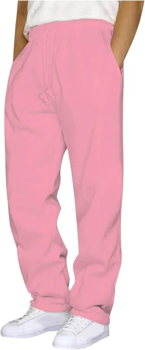 Sweatpants for Men Casual Lightweitght Trousers Straight Leg Baggy Elastic Joggers Athletic Lounge Pants with Pockets