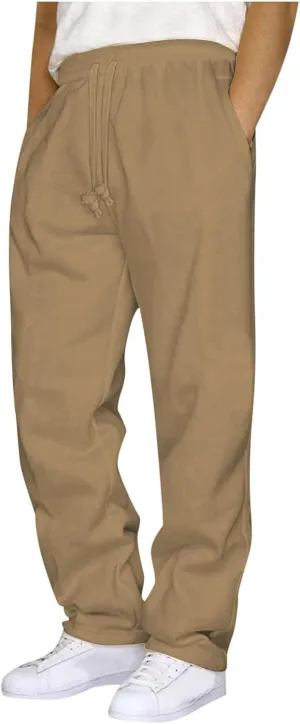 Sweatpants for Men Casual Lightweitght Trousers Straight Leg Baggy Elastic Joggers Athletic Lounge Pants with Pockets