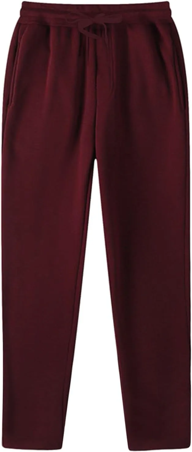 Sweatpants for Men Open Bottom Baggy Drawstring Straight Leg Joggers Training Track Athletic Trousers with Pockets