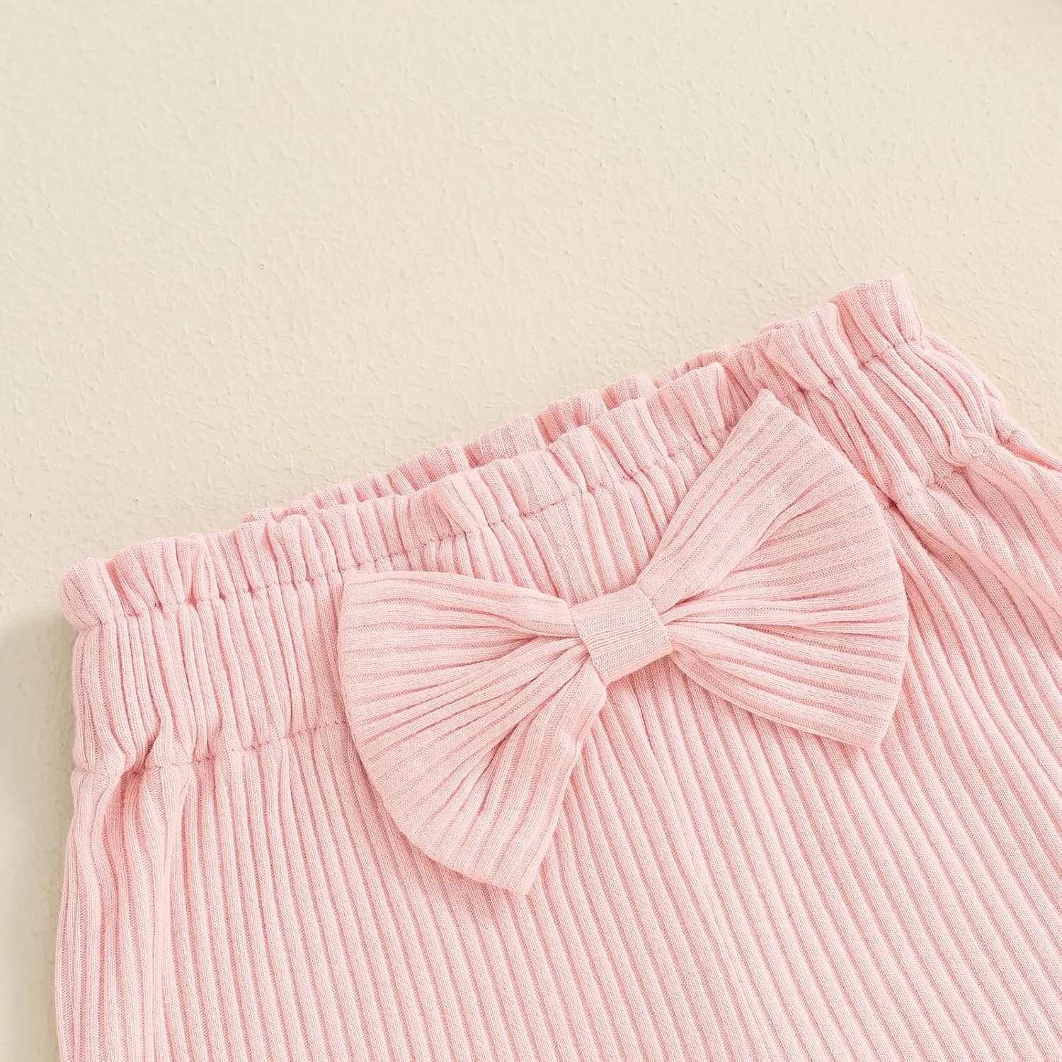 Toddler Baby Girl Shorts 3 Pack Solid Color Ribbed Elastic Waist Cottton Summer Bottoms Midi Shorts Casual Pants