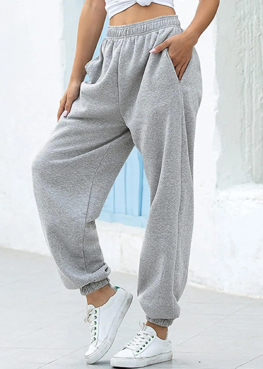 TSMNZMU Womens Cinch Bottom Sweatpants Fit Lounge Trousers with Pockets High Waist Jogger Pants for Gym Sporty Athletic