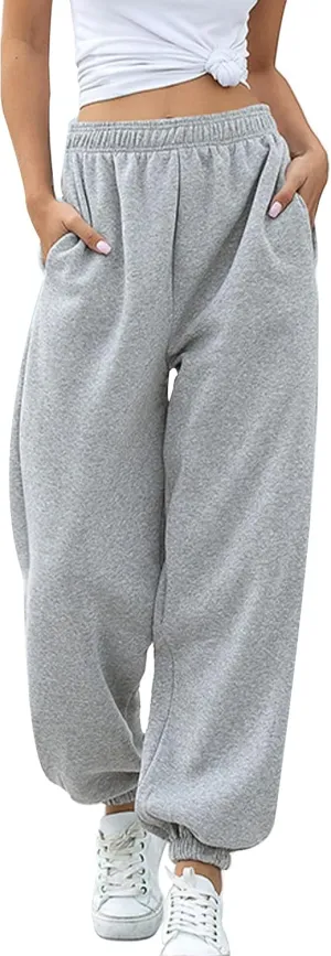 TSMNZMU Womens Cinch Bottom Sweatpants Fit Lounge Trousers with Pockets High Waist Jogger Pants for Gym Sporty Athletic