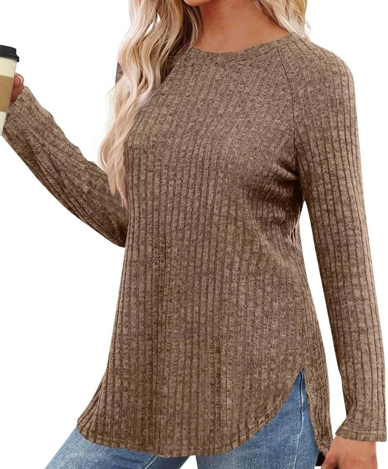 Tunic Pullover Fall Shirts Women Clothes Long Sleeve Shirt Woman Wear Fashion 2025 Trendy Travel Outfit Winter Tops