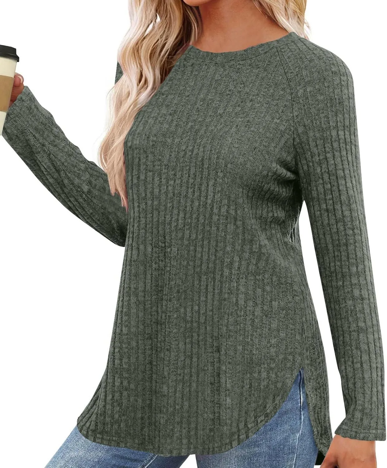 Tunic Pullover Fall Shirts Women Clothes Long Sleeve Shirt Woman Wear Fashion 2025 Trendy Travel Outfit Winter Tops
