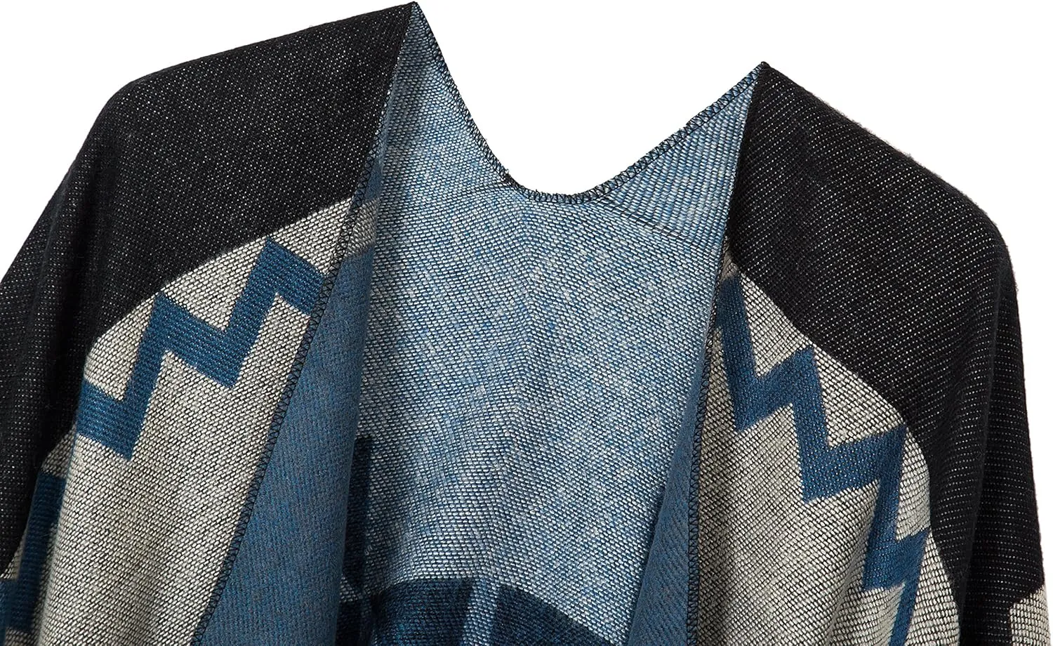 Urban CoCo Women's Printed Tassel Open front Poncho Cape Cardigan Wrap Shawl