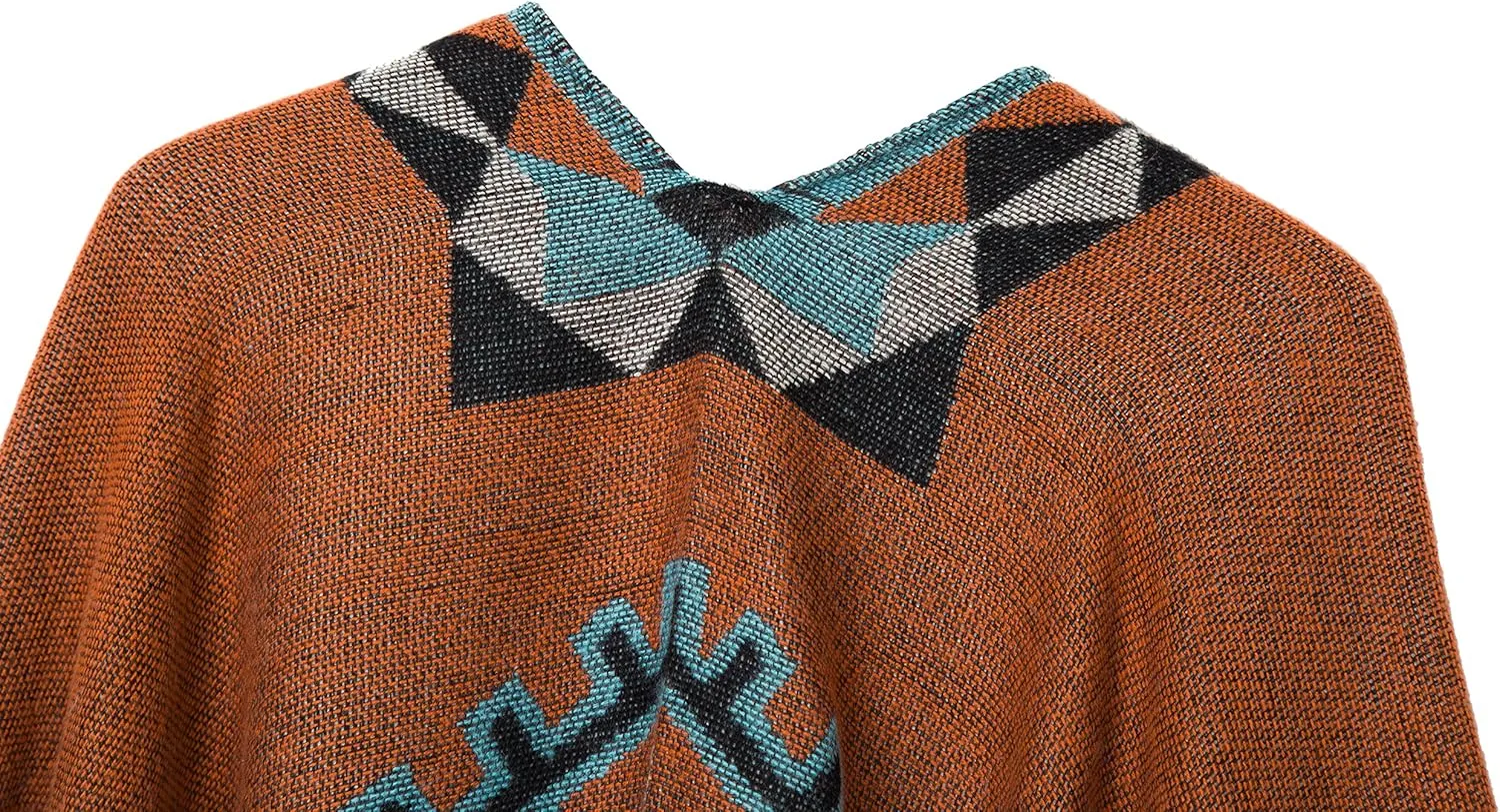 Urban CoCo Women's Printed Tassel Open front Poncho Cape Cardigan Wrap Shawl