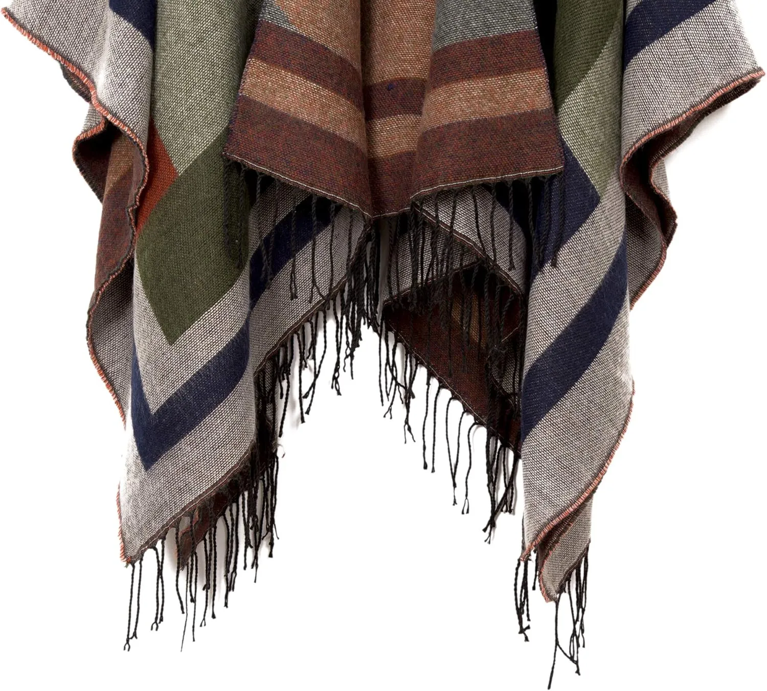 Urban CoCo Women's Printed Tassel Open front Poncho Cape Cardigan Wrap Shawl
