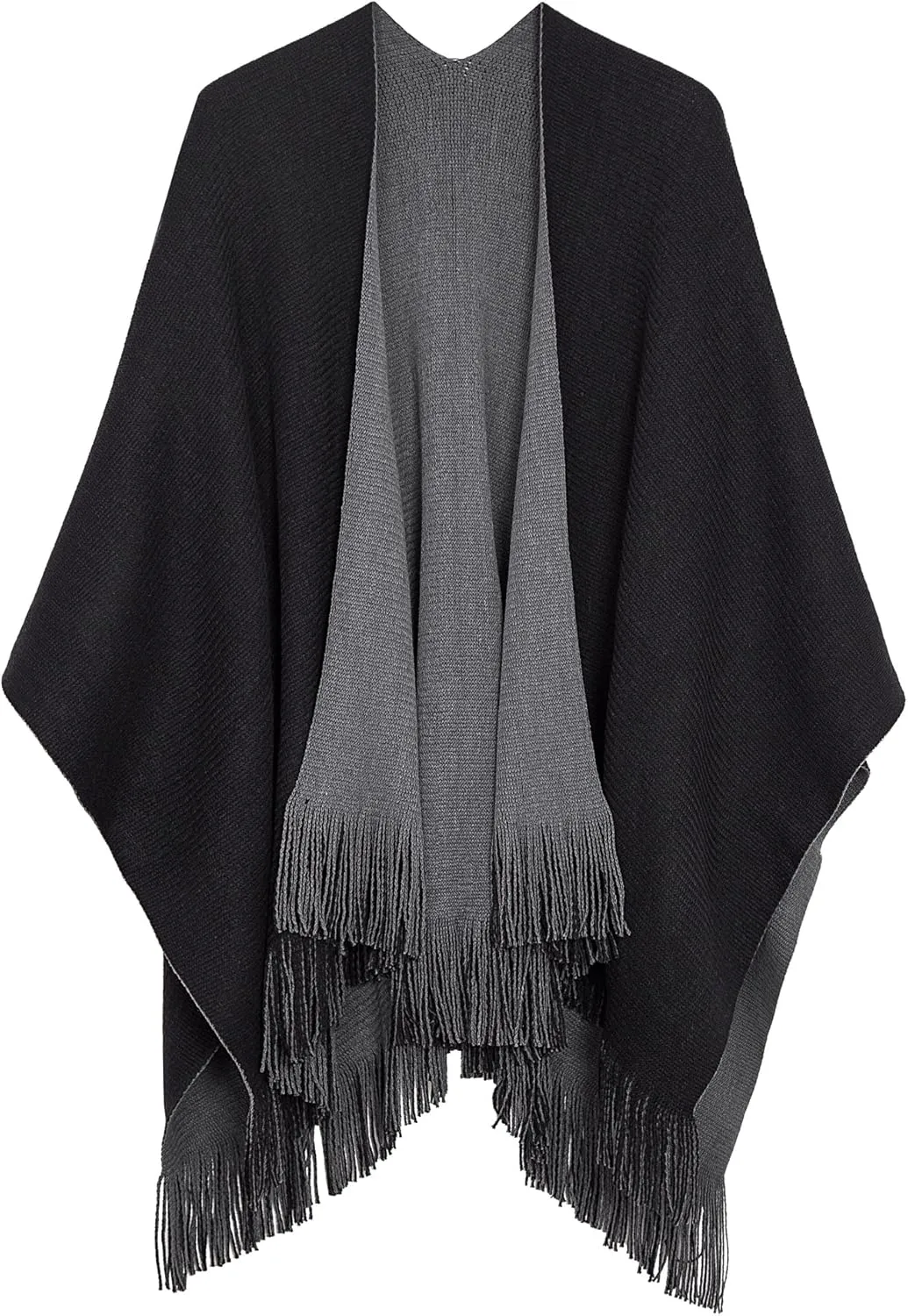 Urban CoCo Women's Winter Vintage Poncho Capes Tassel Blanket Shawl Wrap Cardigan Coat
