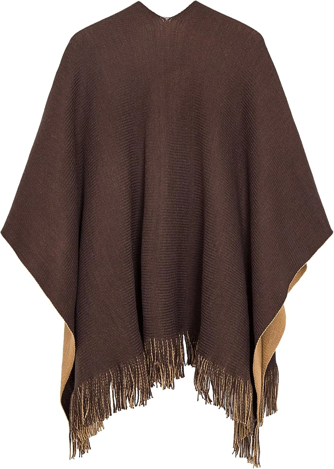 Urban CoCo Women's Winter Vintage Poncho Capes Tassel Blanket Shawl Wrap Cardigan Coat