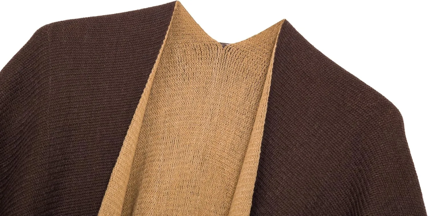 Urban CoCo Women's Winter Vintage Poncho Capes Tassel Blanket Shawl Wrap Cardigan Coat