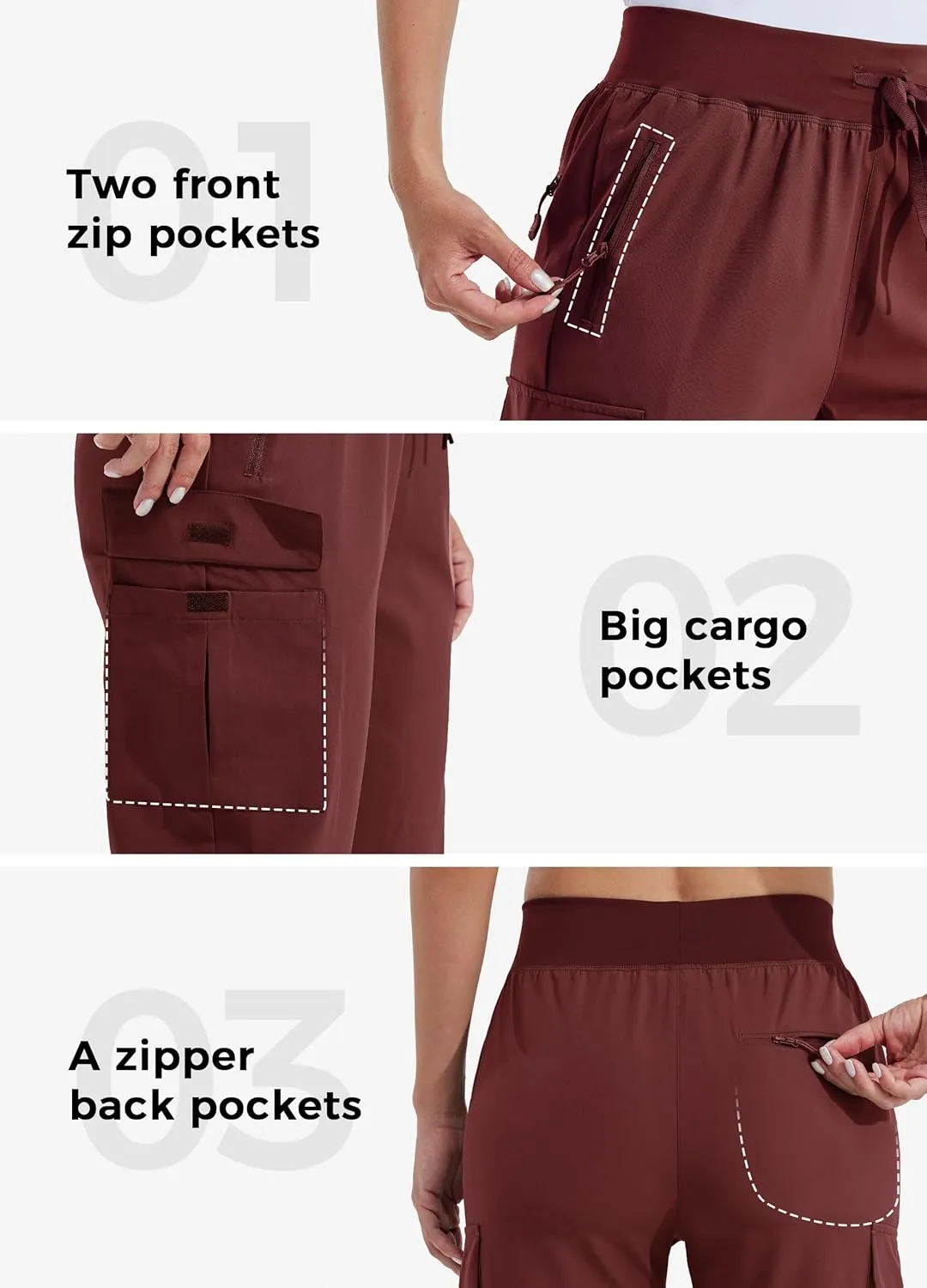 Willit Women's Cargo Hiking Pants Lightweight Athletic Outdoor Travel Joggers Quick Dry Workout Pants Water Resistant