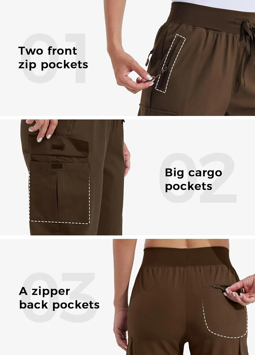 Willit Women's Cargo Hiking Pants Lightweight Athletic Outdoor Travel Joggers Quick Dry Workout Pants Water Resistant