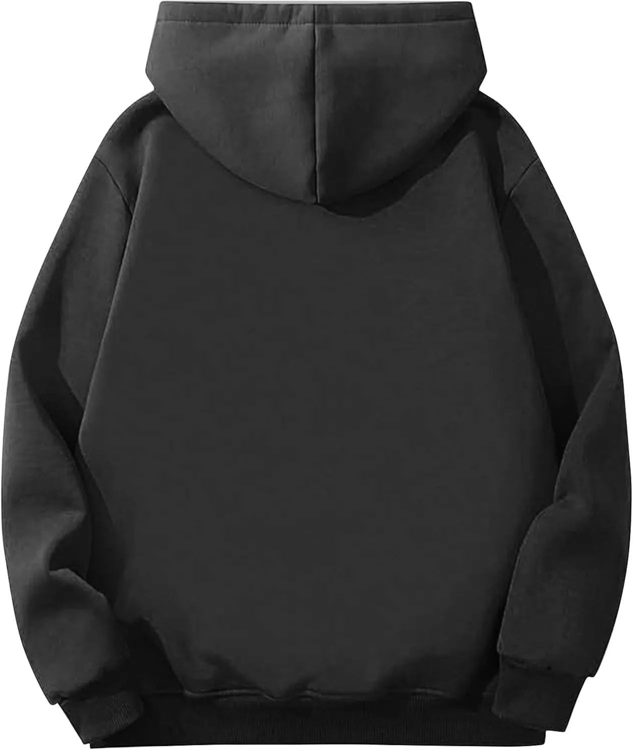 Winter Fleece Hoodies for Men Baggy Sherpa Lined Warm Hooded Sweatshirt Drawstring Thick Plush Pullover Coat w/Pocket
